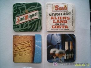 Coleccionismo de cervezas: 4 POSAVASOS DISTINTOS. TEMÁTICA CERVEZAS.